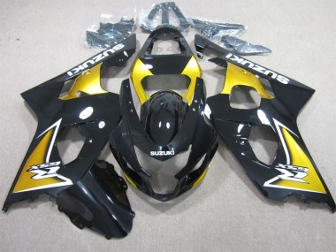 2004-2005 Black Yellow Suzuki GSXR600 Motorcycle Replacement Fairings for Sale