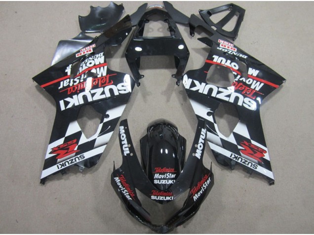 2004-2005 Black Red Telefumia Movistar Suzuki GSXR600 Motorbike Fairing for Sale