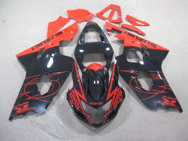 2004-2005 Black Red Suzuki GSXR600 Bike Fairings for Sale