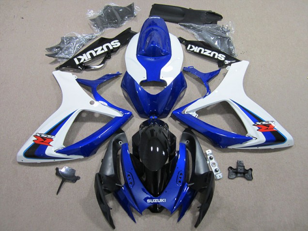 2006-2007 Blue White Suzuki GSXR600 Motorbike Fairings for Sale 2006-2007 Blue White Suzuki GSXR600 Motorbike Fairings for Sale