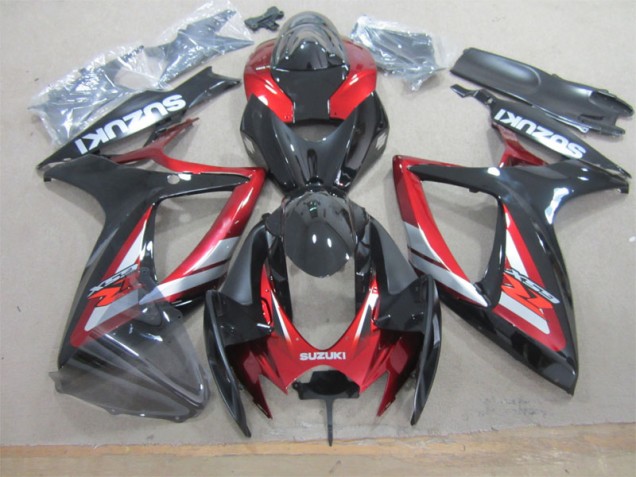 2006-2007 Black Red Suzuki GSXR600 Motorcycle Fairing Kits for Sale 2006-2007 Black Red Suzuki GSXR600 Motorcycle Fairing Kits for Sale