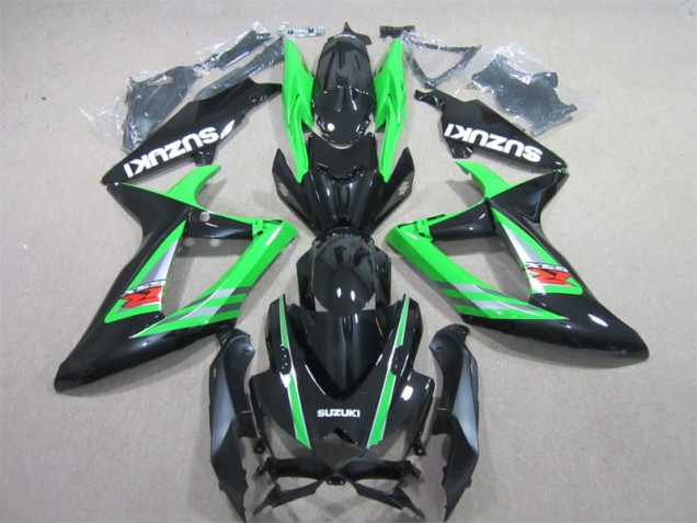 2006-2007 Black Green Suzuki GSXR600 Bike Fairings for Sale 2006-2007 Black Green Suzuki GSXR600 Bike Fairings for Sale