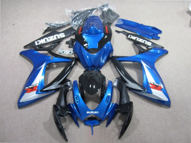 2006-2007 Blue Black White Suzuki GSXR600 Motorcycle Fairing Kits for Sale 2006-2007 Blue Black White Suzuki GSXR600 Motorcycle Fairing Kits for Sale