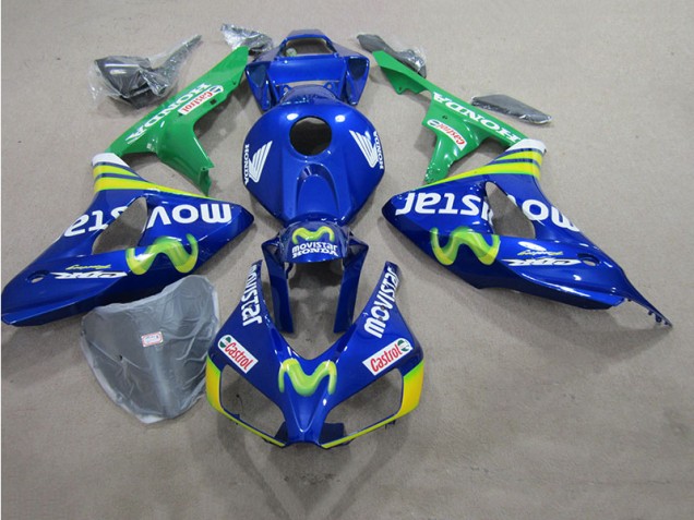 2006-2007 Blue Movistar Castrol Suzuki GSXR600 Motorcycle Fairing Kit for Sale 2006-2007 Blue Movistar Castrol Suzuki GSXR600 Motorcycle Fairing Kit for Sale