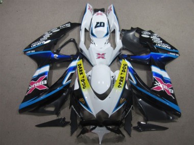 2008-2010 White Dark Dog 07 Suzuki GSXR600 Motorcycle Replacement Fairings for Sale