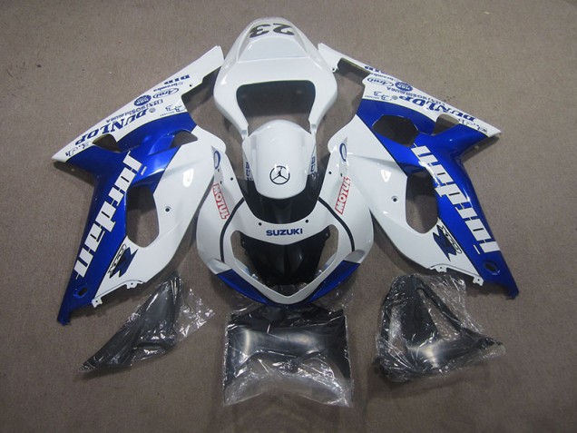 2001-2003 White Blue Motul Suzuki GSXR750 Motorcycle Fairing Kit for Sale
