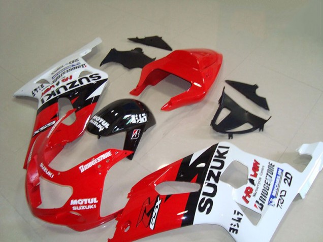 2001-2003 Red White Motul Suzuki GSXR750 Motorcycle Replacement Fairings for Sale 2001-2003 Red White Motul Suzuki GSXR750 Motorcycle Replacement Fairings for Sale