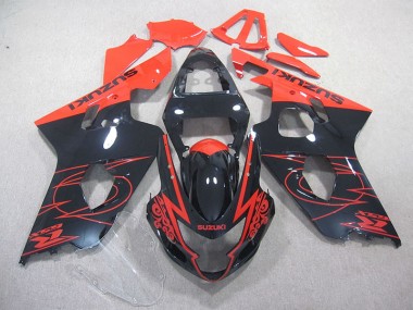 2004-2005 Red Black Suzuki GSXR750 Motorcycle Fairings for Sale