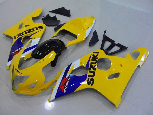 2004-2005 Yellow Blue Suzuki GSXR750 Motorcycle Fairings Kits for Sale 2004-2005 Yellow Blue Suzuki GSXR750 Motorcycle Fairings Kits for Sale
