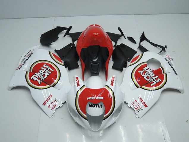 1996-2007 White Red Lucky Strike Motul Suzuki GSXR1300 Hayabusa Replacement Motorcycle Fairings for Sale 1996-2007 White Red Lucky Strike Motul Suzuki GSXR1300 Hayabusa Replacement Motorcycle Fairings for Sale