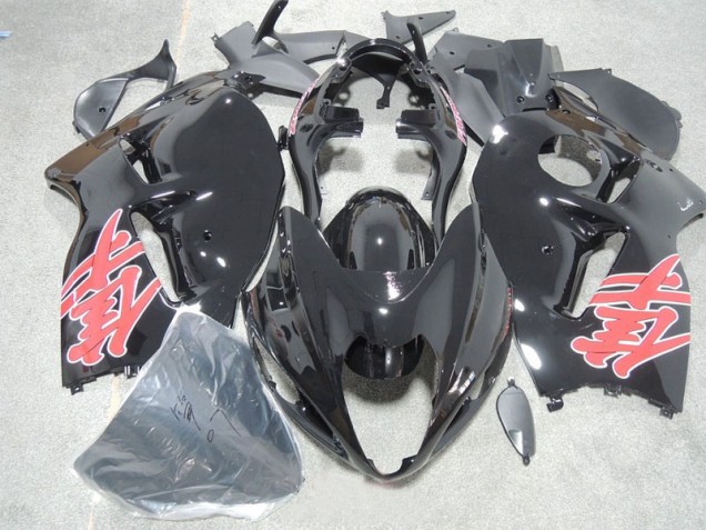 1996-2007 Black Red Decal Suzuki GSXR1300 Hayabusa Motorcycle Fairings Kit for Sale