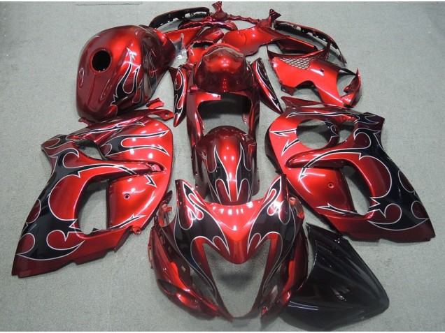 2008-2019 Red Black Flame Suzuki GSXR1300 Hayabusa Motorcyle Fairings for Sale 2008-2019 Red Black Flame Suzuki GSXR1300 Hayabusa Motorcyle Fairings for Sale