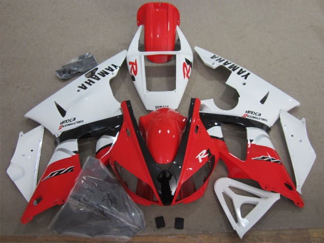 1998-1999 Red White Black Decal Yamaha YZF R1 Bike Fairing for Sale