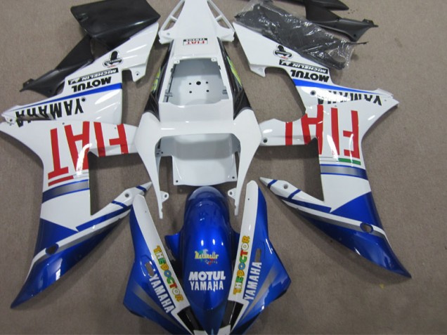 2002-2003 Blue White Motul Fiat Yamaha YZF R1 Motorcycle Bodywork for Sale