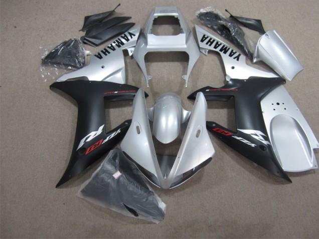 2002-2003 Black Silver Yamaha YZF R1 Motorbike Fairing Kits for Sale