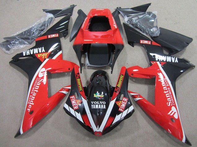 2004-2006 Red Black White Santander Yamaha YZF R1 Motorbike Fairings for Sale 2004-2006 Red Black White Santander Yamaha YZF R1 Motorbike Fairings for Sale