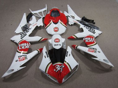 2004-2006 Red White Lucky Strike Yamaha YZF R1 Motorcycle Replacement Fairings for Sale