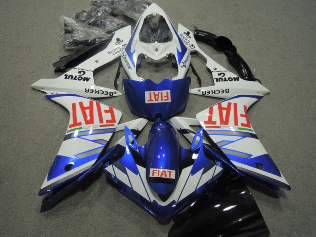 2007-2008 Blue White Red Fiat Yamaha YZF R1 Motorcycle Replacement Fairings for Sale 2007-2008 Blue White Red Fiat Yamaha YZF R1 Motorcycle Replacement Fairings for Sale