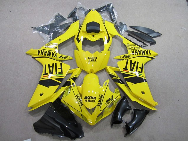 2007-2008 Yellow Black Motul Fiat Yamaha YZF R1 Motorcycle Fairing for Sale