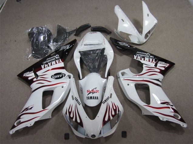 2009-2011 White Black Red Shark Yamaha YZF R1 Bike Fairing Kit for Sale
