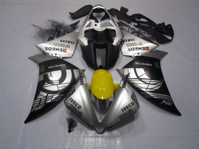 2012-2014 Black Silver Iveco Yamalube Monster Yamaha YZF R1 Motor Bike Fairings for Sale