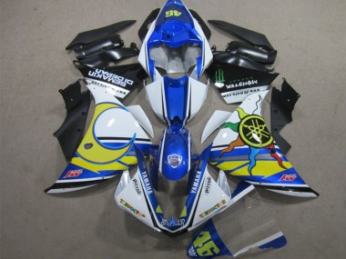 2012-2014 Blue White Yellow 46 Yamaha YZF R1 Motorcycle Replacement Fairings for Sale