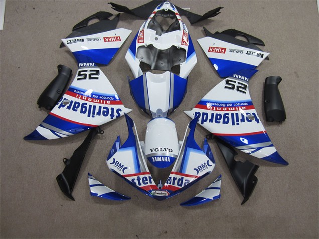 2012-2014 White Blue Volvo Sterilgarda 25 Yamaha YZF R1 Motorcycle Fairings Kit for Sale 2012-2014 White Blue Volvo Sterilgarda 25 Yamaha YZF R1 Motorcycle Fairings Kit for Sale