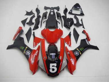 2015-2019 Black Red 5 Yamaha YZF R1 Motorcycle Fairing Kit for Sale