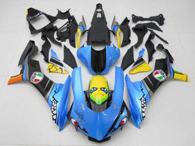 2015-2019 Blue Yellow Shark Yamaha YZF R1 Motorcycle Replacement Fairings for Sale