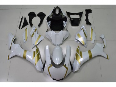 2015-2019 White with Gold Decal Yamaha YZF R1 Motor Fairings for Sale