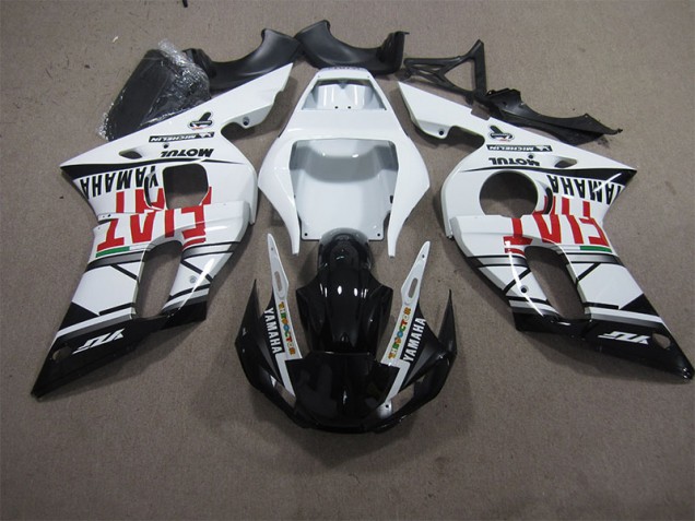 1998-2002 White Black Fiat Yamaha YZF R6 Motorbike Fairing Kits for Sale
