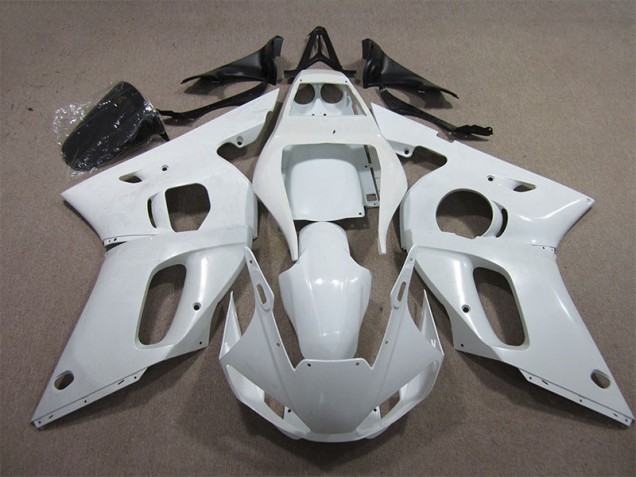 1998-2002 White Yamaha YZF R6 Motorcycle Replacement Fairings for Sale