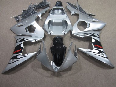 2003-2005 Silver Black Red Decal Yamaha YZF R6 Motorbike Fairing for Sale
