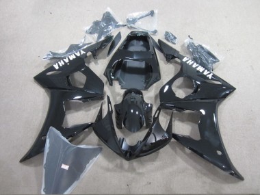 2003-2005 Black White Decal Yamaha YZF R6 Motorcycle Fairings Kit for Sale