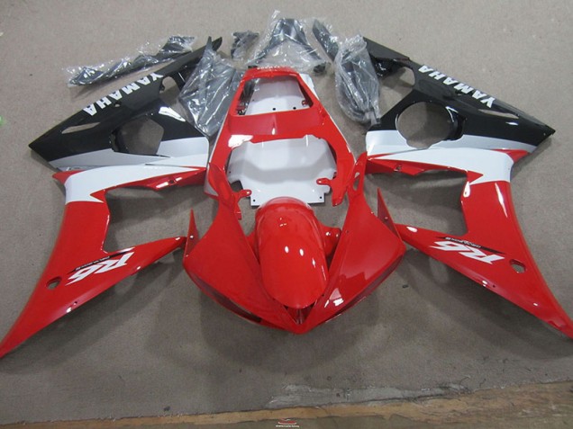 2003-2005 Red White Yamaha YZF R6 Motorcycle Fairings for Sale 2003-2005 Red White Yamaha YZF R6 Motorcycle Fairings for Sale