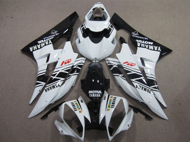 2006-2007 Black White Motul Yamaha YZF R6 Bike Fairings for Sale