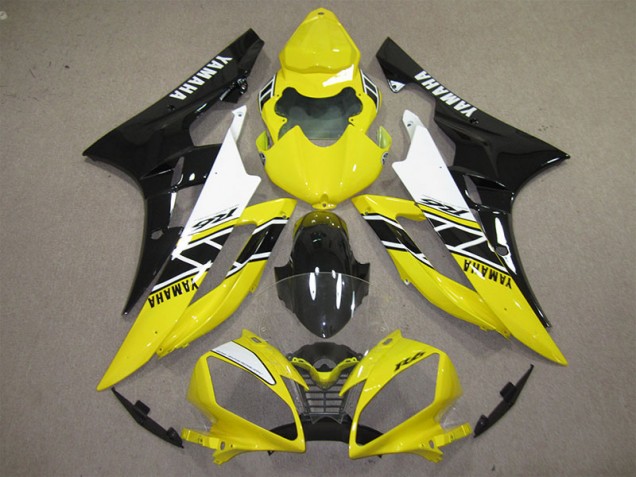 2006-2007 Yellow Black Decal Yamaha YZF R6 Motorcycle Fairings Kits for Sale