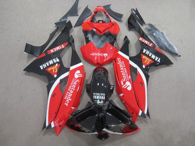 2008-2016 Black Red White Santander Yamaha YZF R6 Bike Fairings for Sale 2008-2016 Black Red White Santander Yamaha YZF R6 Bike Fairings for Sale