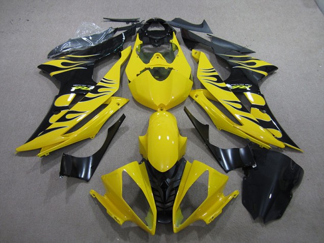 2008-2016 Yellow Black Flame Yamaha YZF R6 Motor Bike Fairings for Sale 2008-2016 Yellow Black Flame Yamaha YZF R6 Motor Bike Fairings for Sale